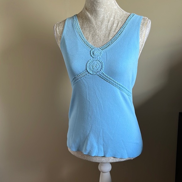 LOFT Blue Sleeveless Sweater - Picture 1 of 3